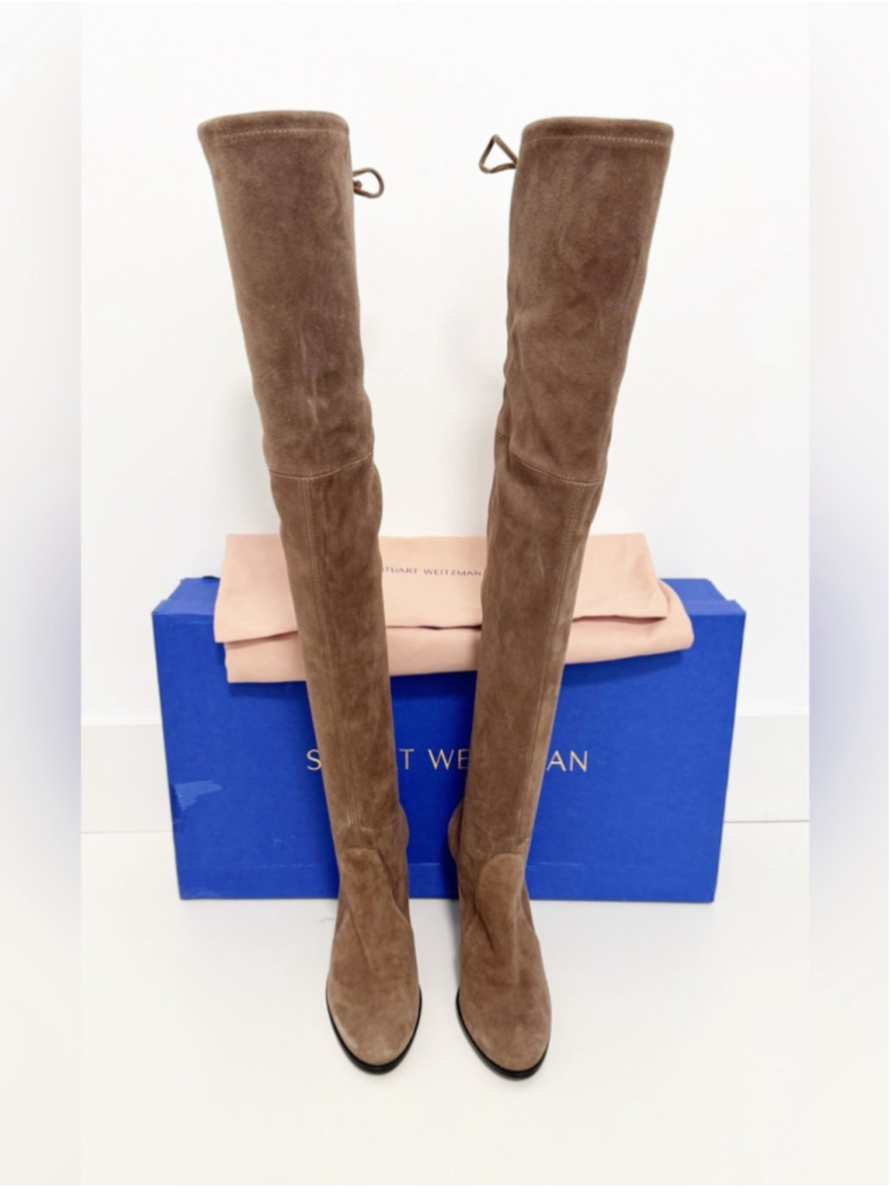 Stuart Weitzman Highland Over the Knee Boots in Taupe size 7.5 - Picture 4 of 11
